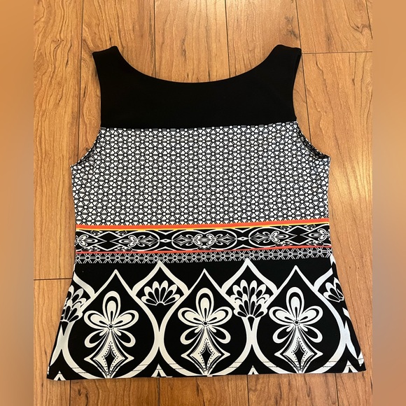 Joseph Ribkoff Size 6 Tank Top Blouse White Black Pattern Small Women's - Picture 6 of 6